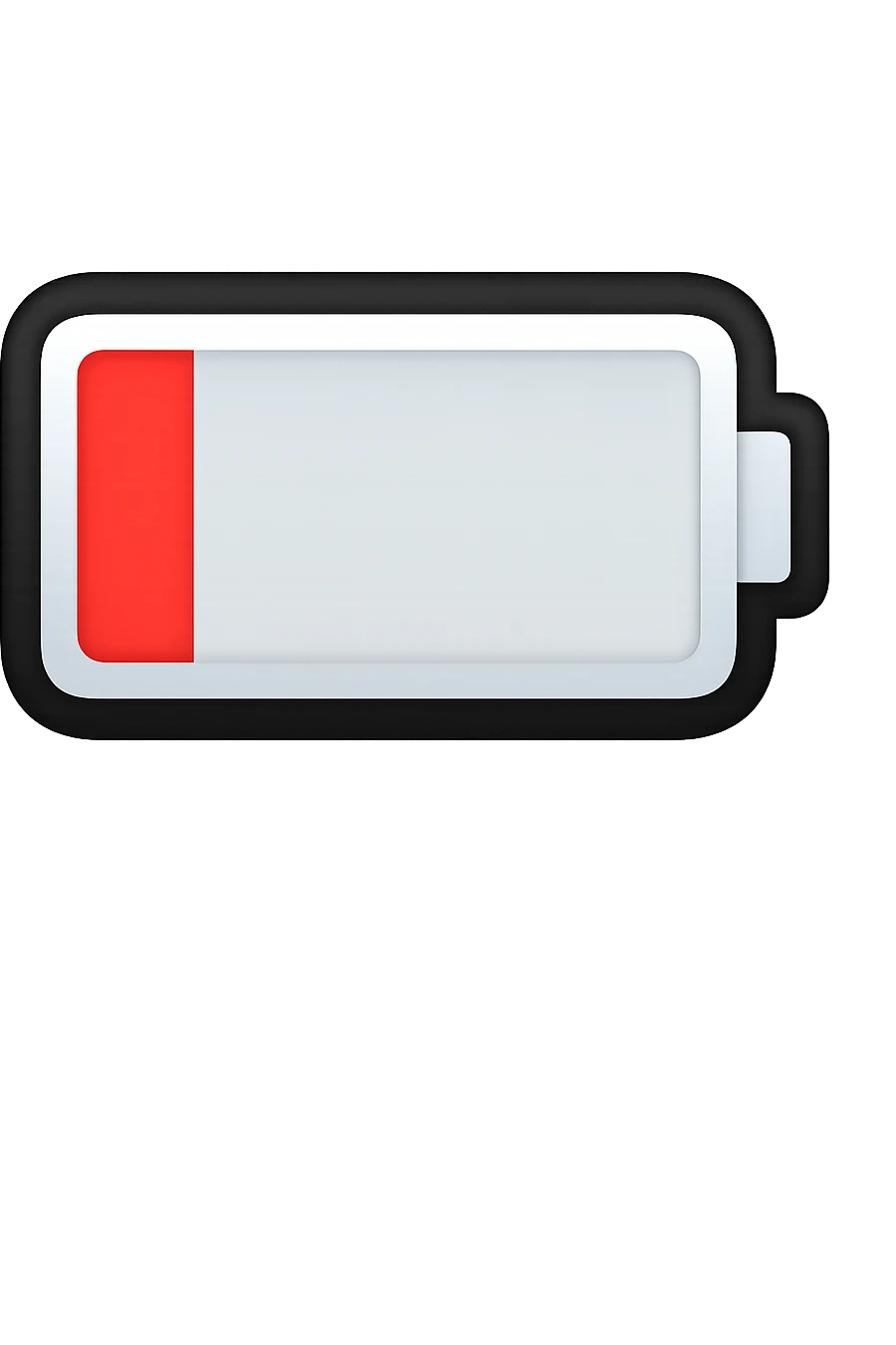 batteria energetica che si sta per scaricare emoji stile iphone emoji