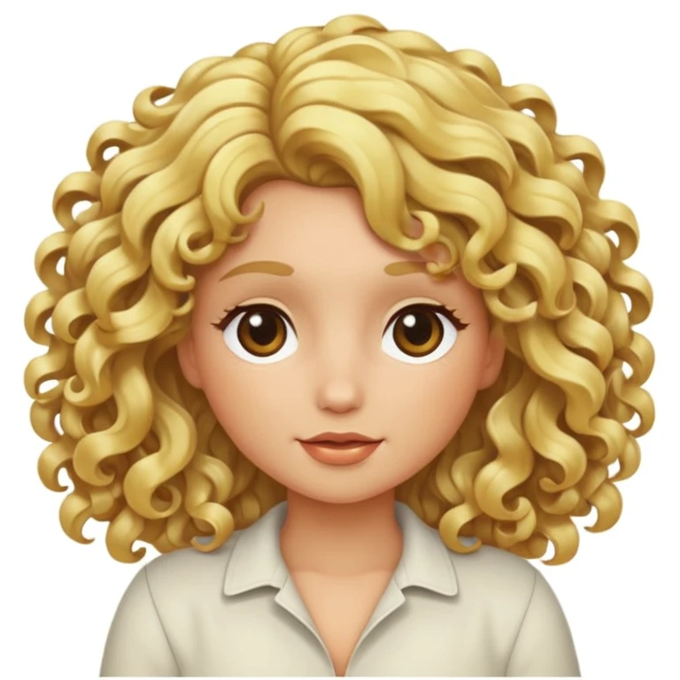 curly blonde hair, only hair, no person emoji