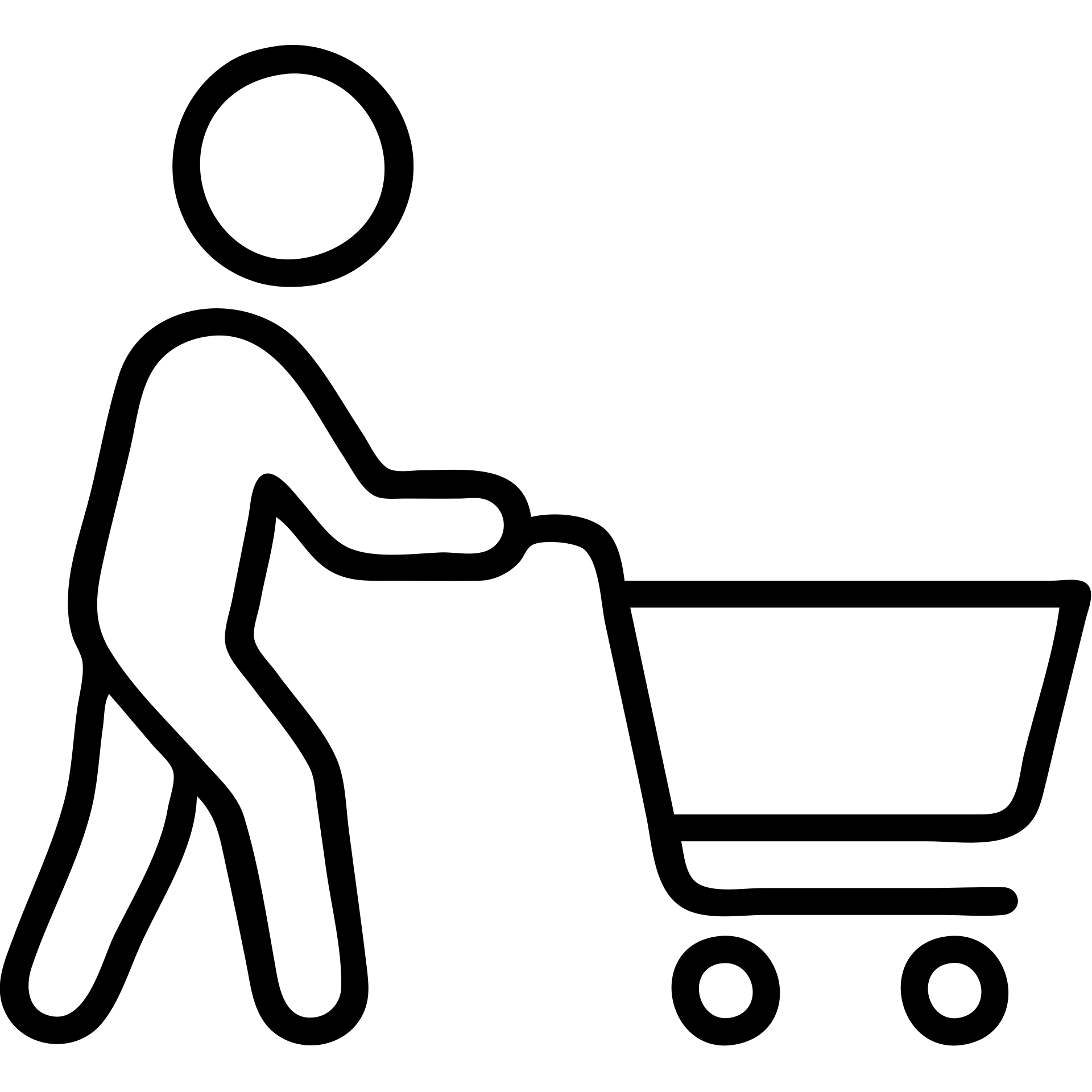 simple outline of person with shopping cart minimalistic icon style emoji
