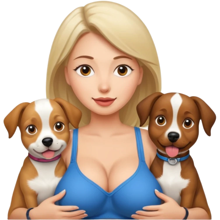 Woman with dogs for boobs emoji