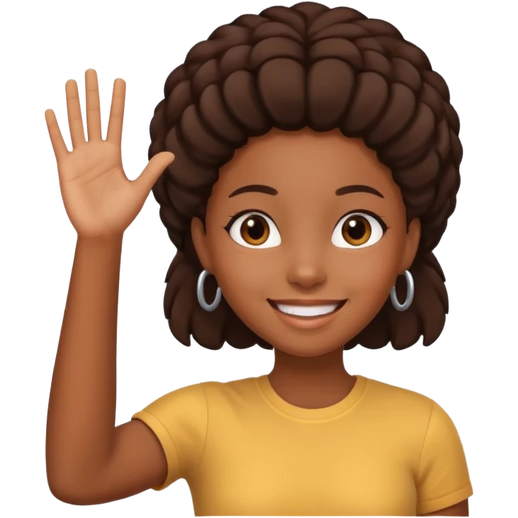 black girl raising her hand emoji
