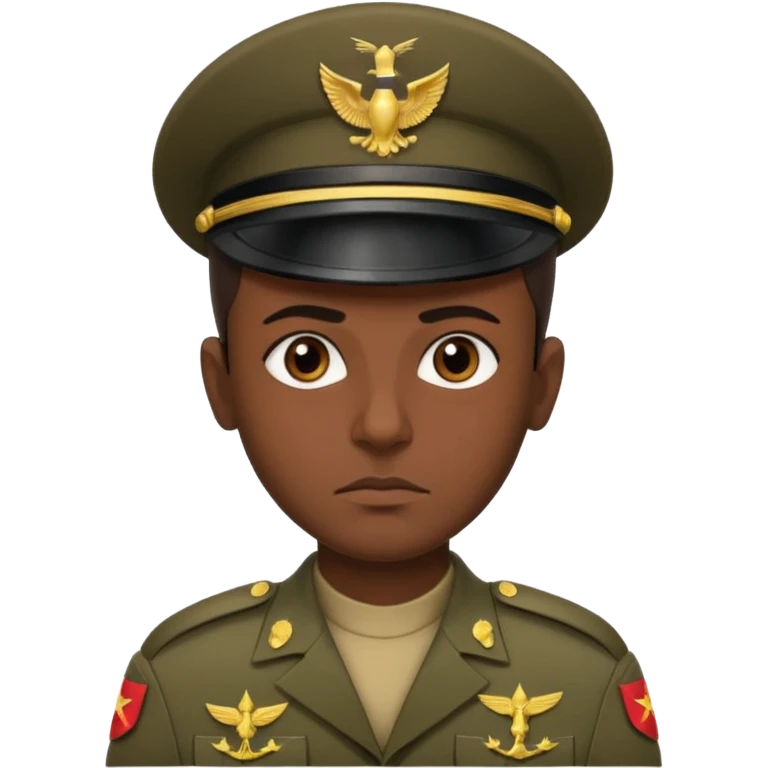 A portrait of an Iraqi soldier, shown from head to chest emoji