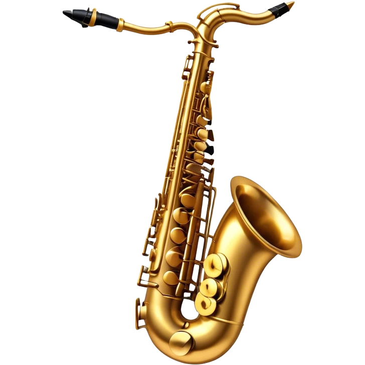 Cinematic Realistic Saxophone, smooth, curving golden brass body, intricate keywork reflecting soft warm light, rich patina adding character, glowing with a jazzy and atmospheric presence. emoji