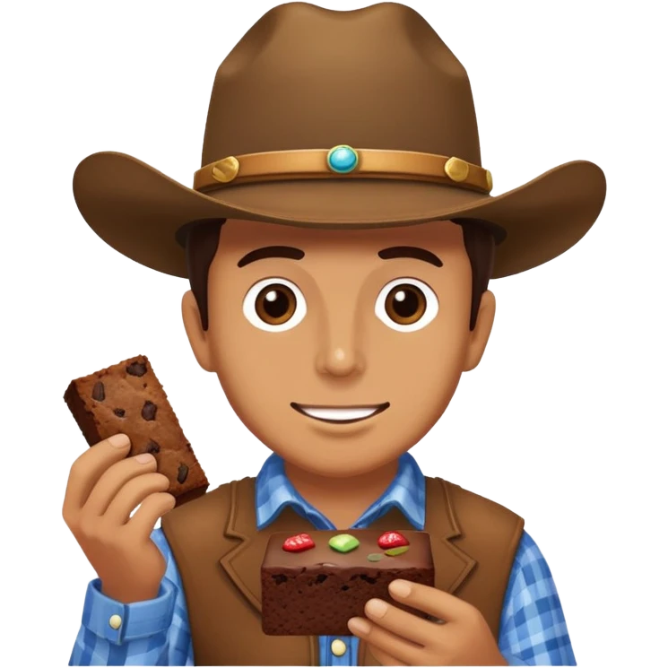 Horse cowboy hat brownie  emoji