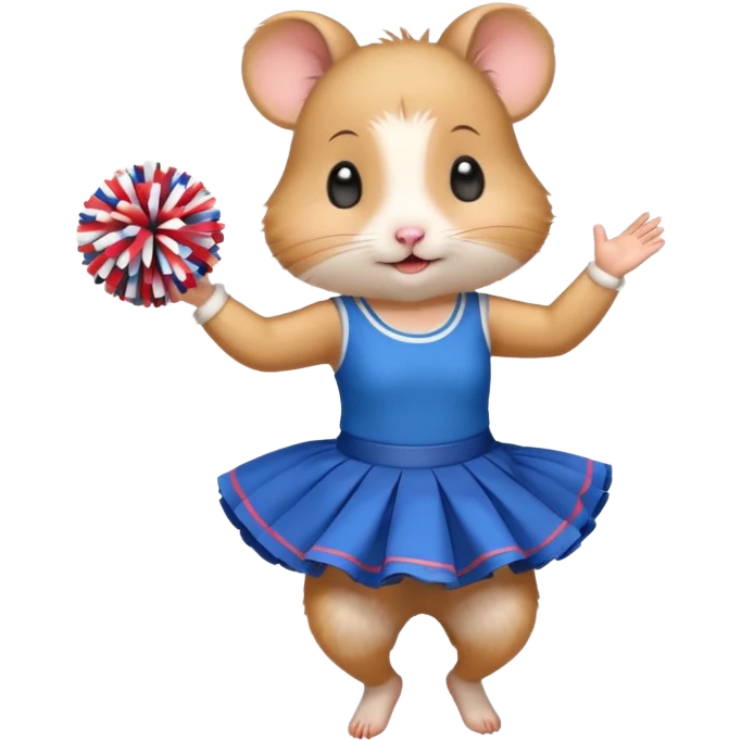 hamster girl dancing with skirt holging o mpom emoji