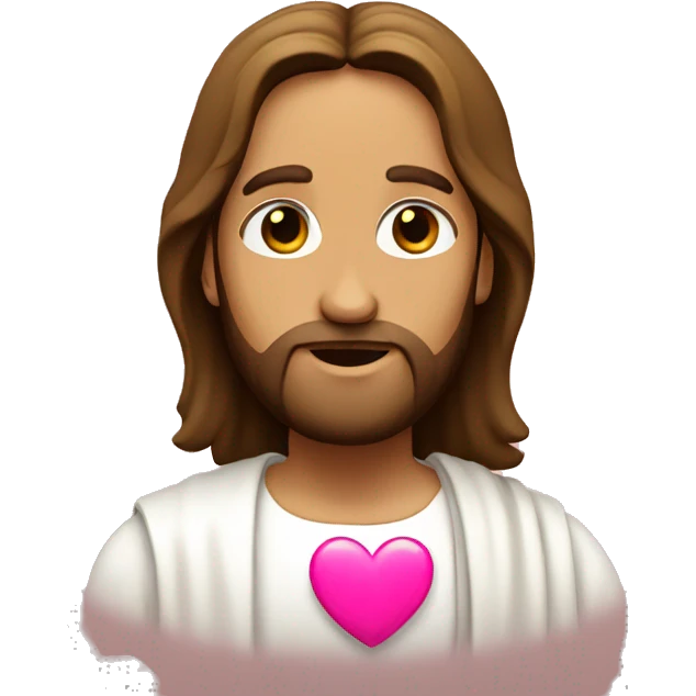 Jesus with pink heart emoji