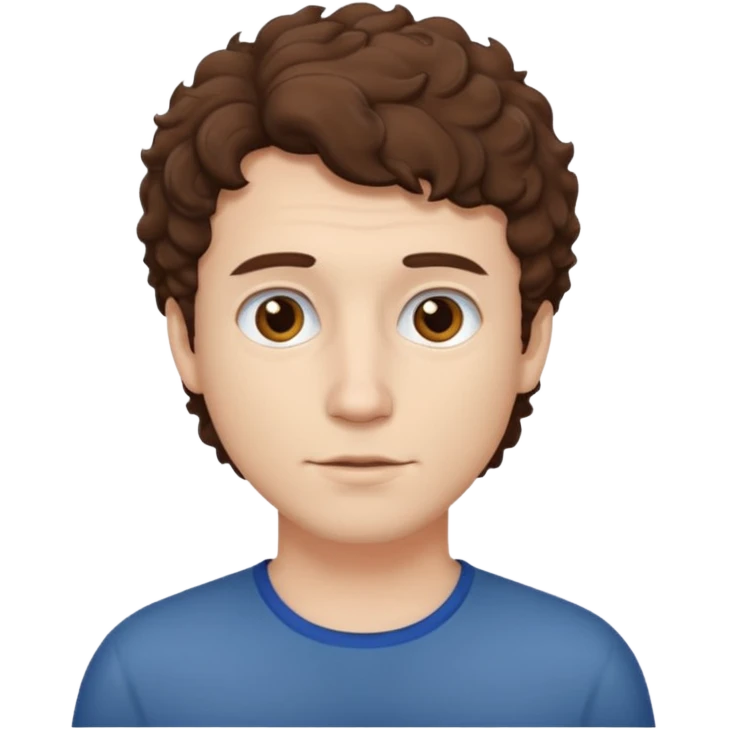 Create an emoji of a man with white skin and short brown but slightly curly hair emoji