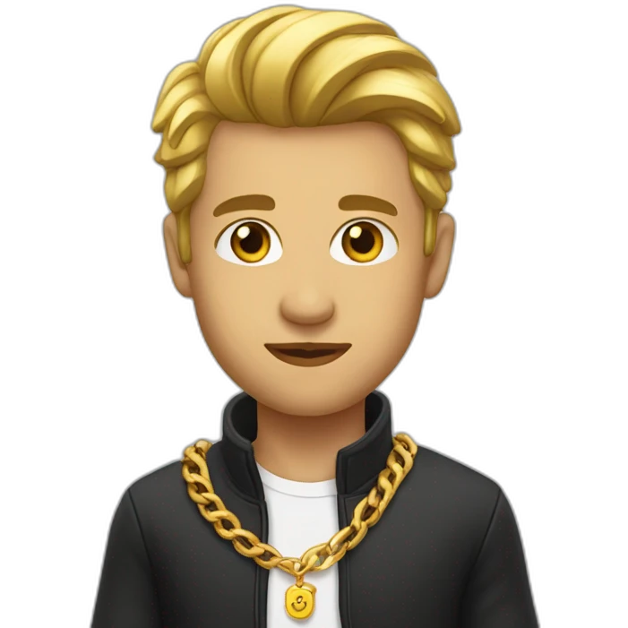 Morgenshtern wearing gold chain emoji