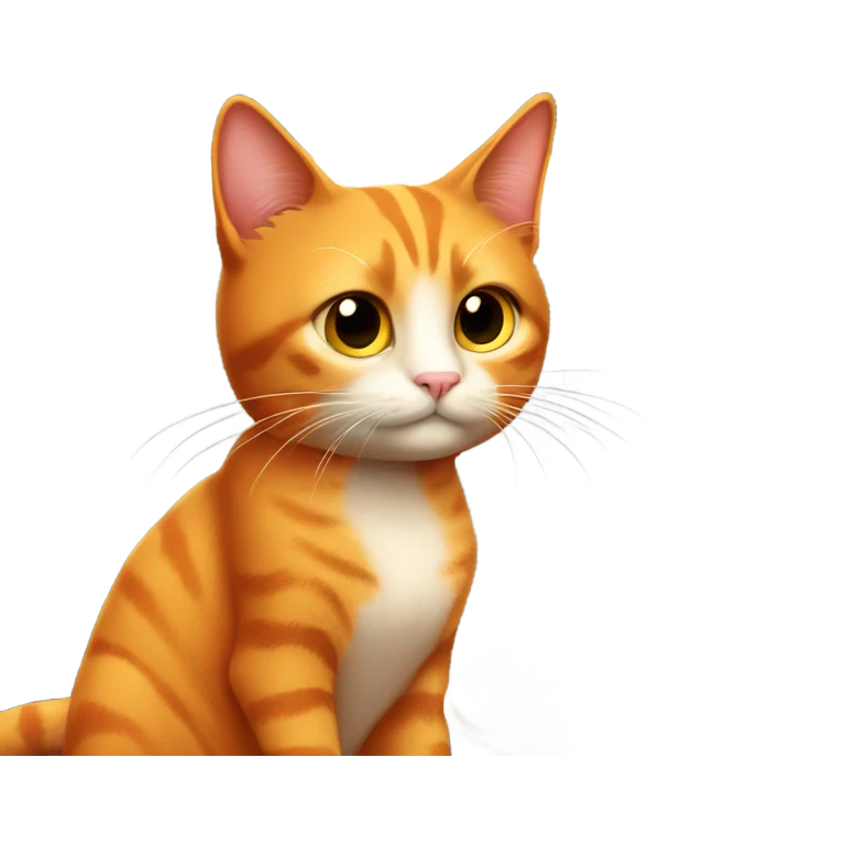 orange cat with pizza emoji