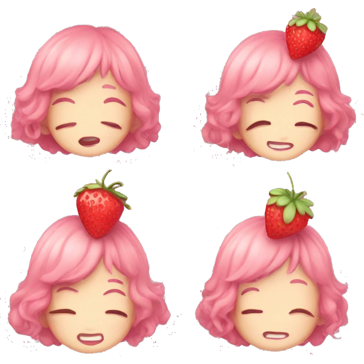 Aesthetic cute strawberry co emoji