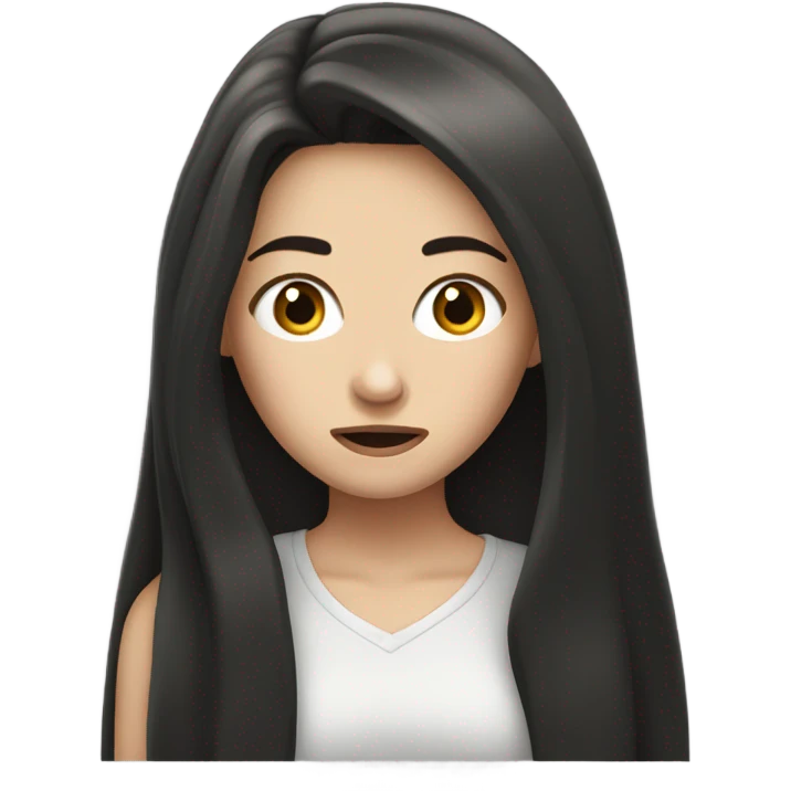 long dark hair white girl grossed out emoji