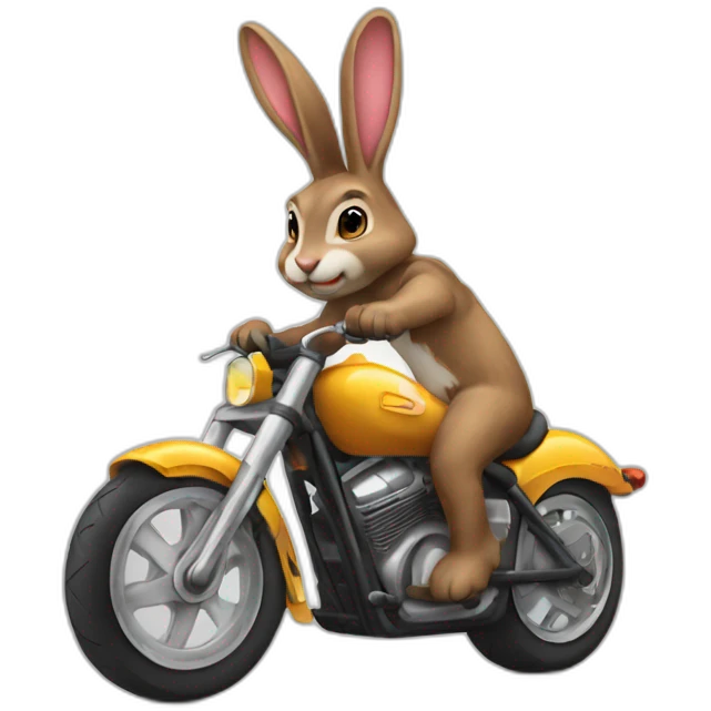 Conejo y coneja biker emoji