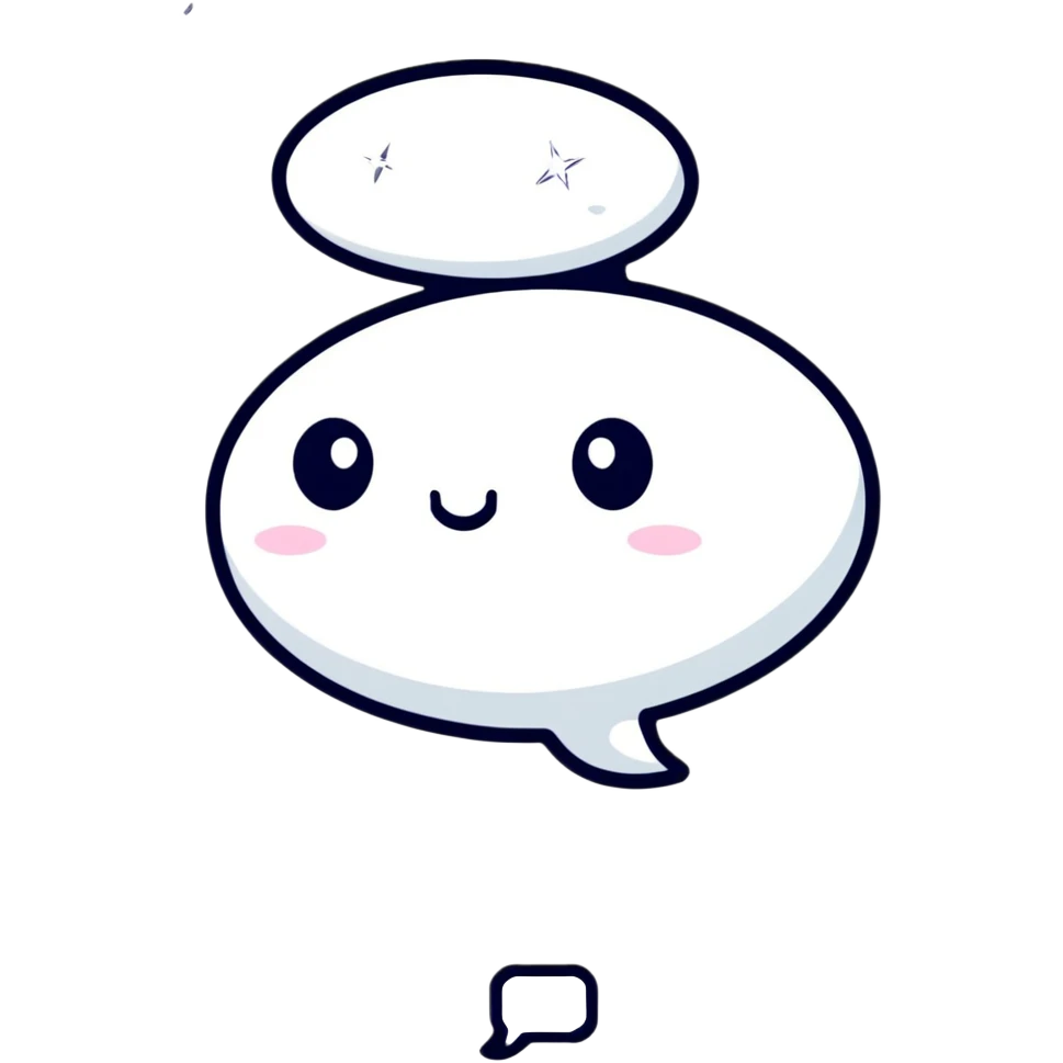 white chat bubble with magical poof and sparkling effects emoji