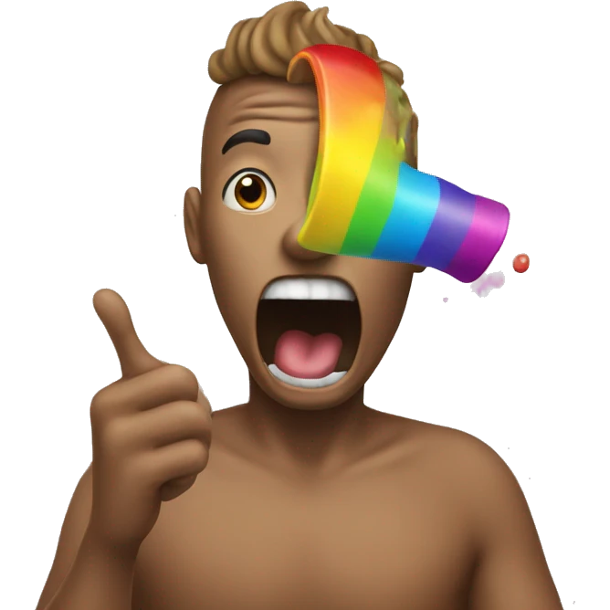 caca throwing up rainbow emoji