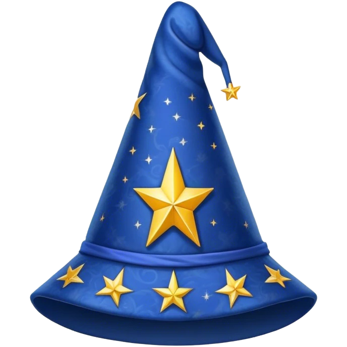 blue wizard hat with star-yellow pattern emoji