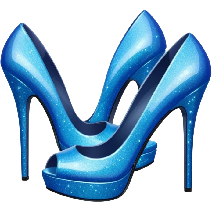 Blue glitter heels emoji