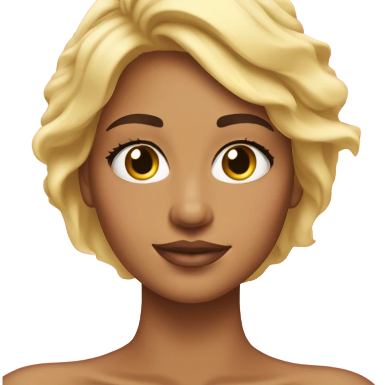 chica rubia haciendose él skincare  emoji