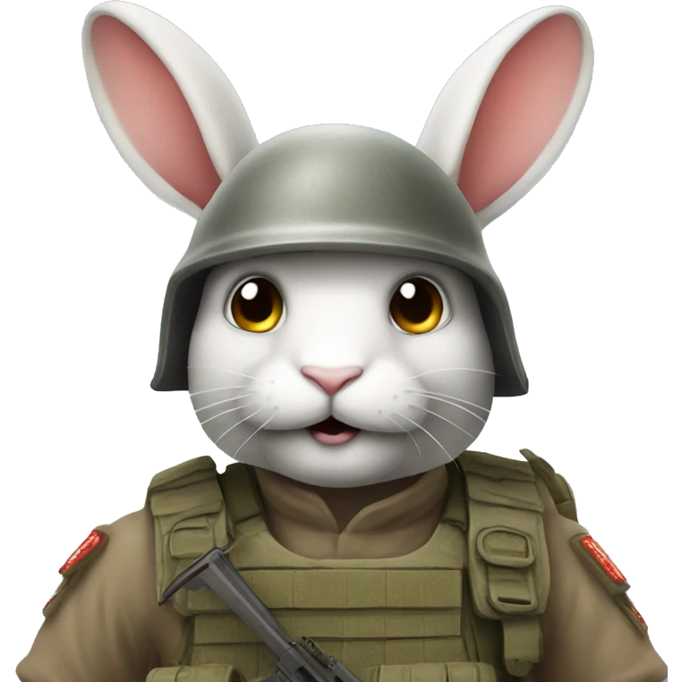 Rabbit going to war emoji