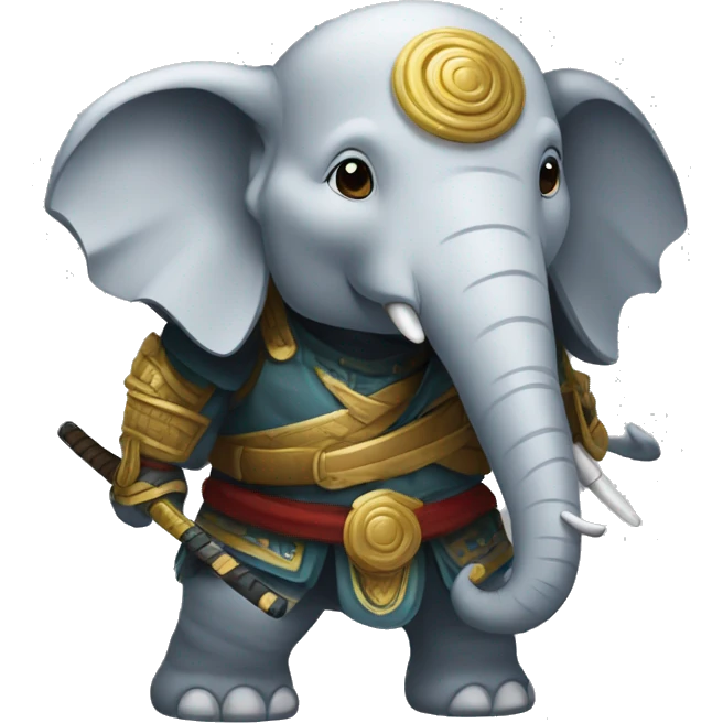 Éléphant samouraï  emoji