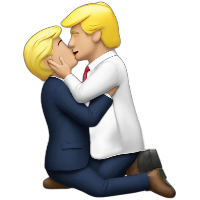 Donald trump kiss Emmanuel macron emoji