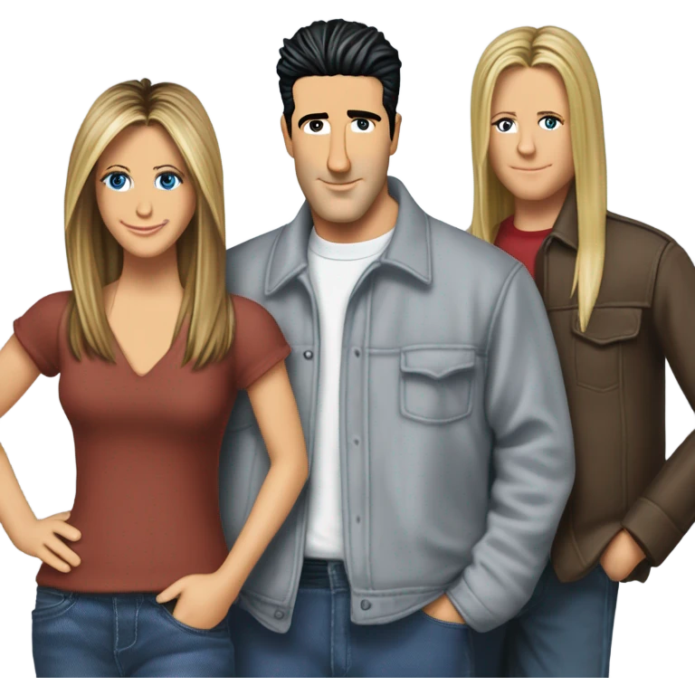 The cast of friends Jennifer Aniston Courtney cox David schwimmer phoebe joey chandler emoji