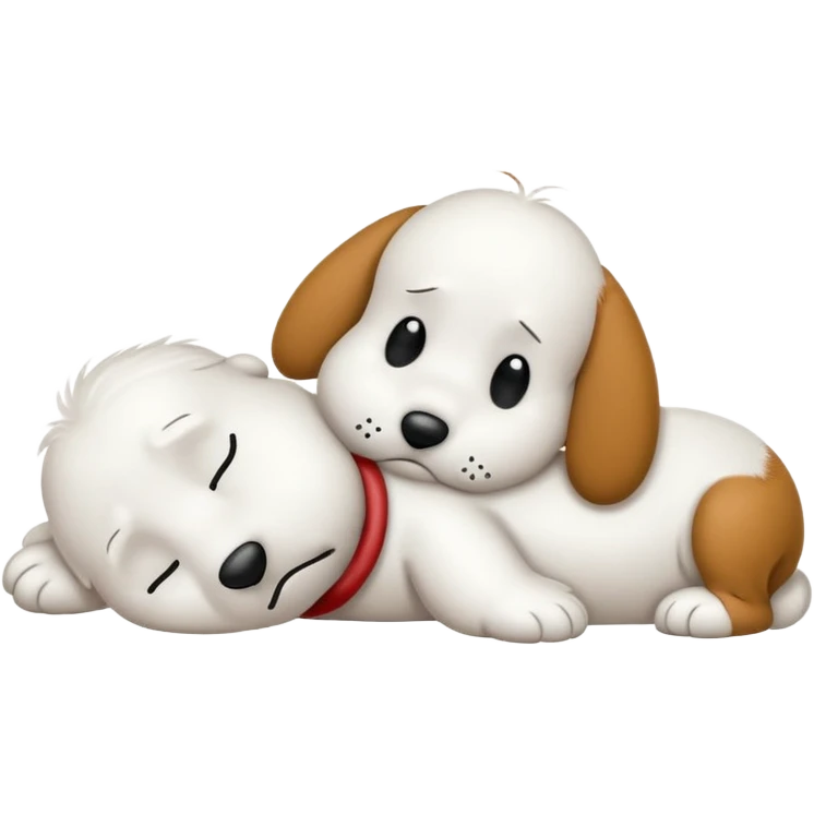 snoopy laying flat on his belly while crying into his arms folded over his head emoji