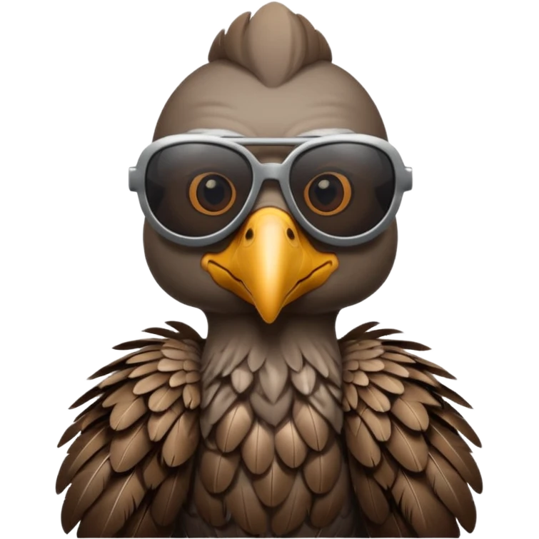 vulture wearing reflective sunglasses emoji