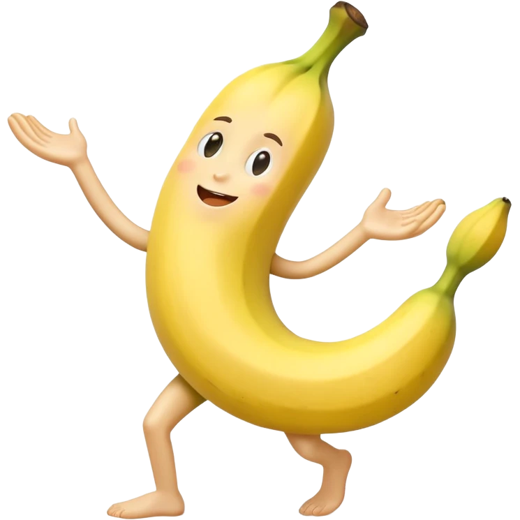 Banana  with a face  had strong arms and legs emoji