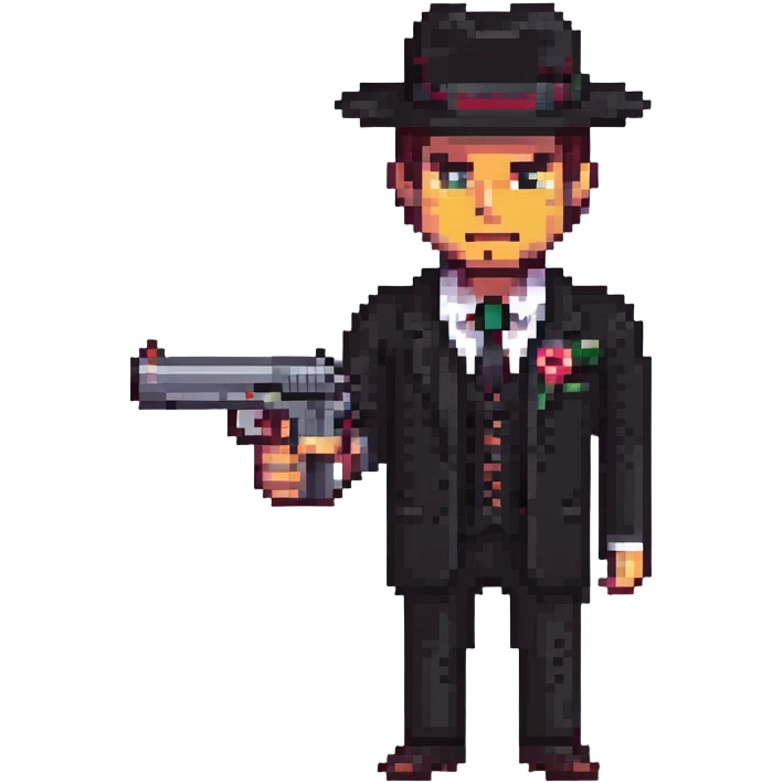 mafia man with gun emoji