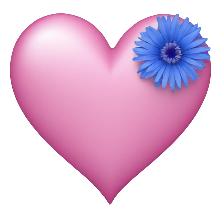 Pink heart with cornflower blue outline emoji