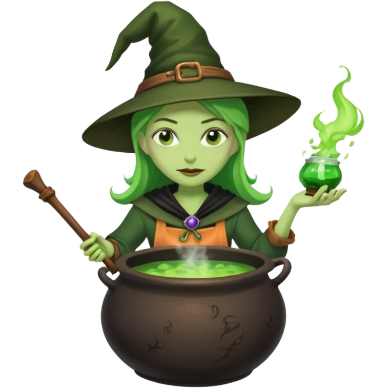 green witch cooking potion emoji
