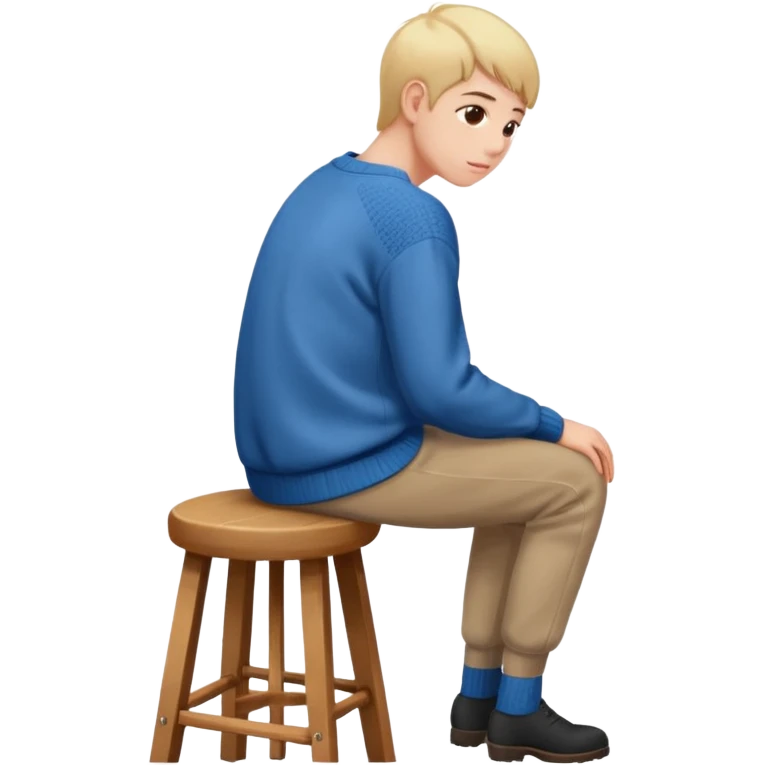 a person sitting on stool with backs turned

 emoji