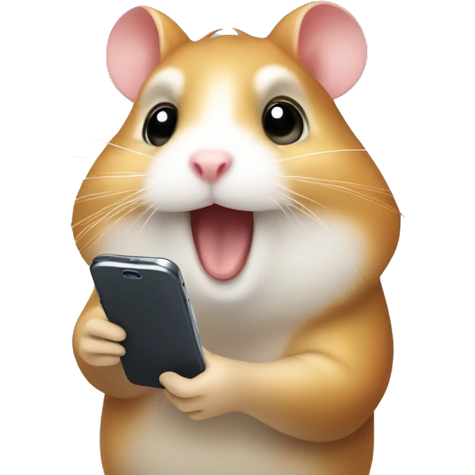 hamster calling on the smartphone emoji