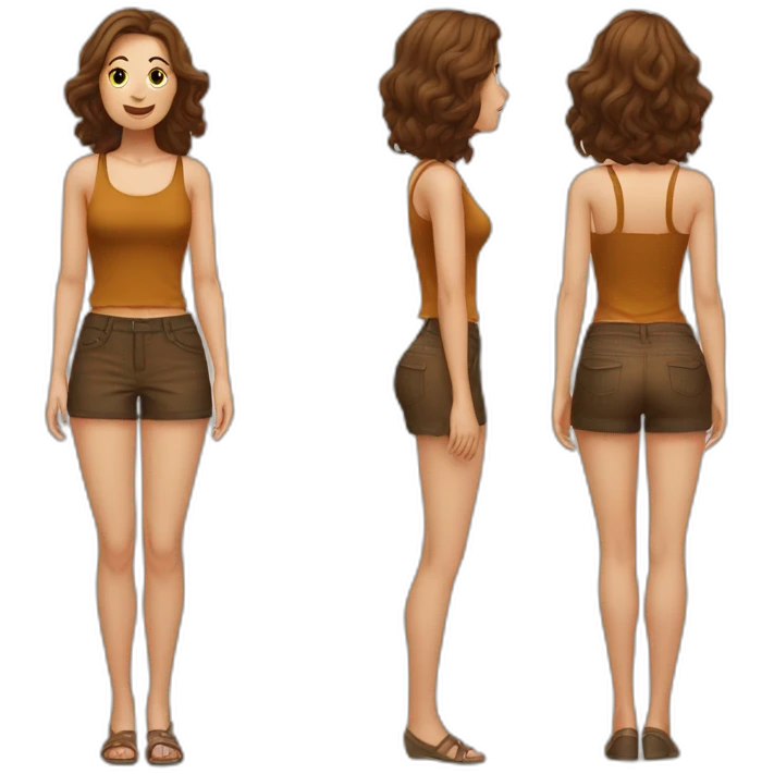 femme obèse avec de grosse cuisse et des cheveux-marron emoji