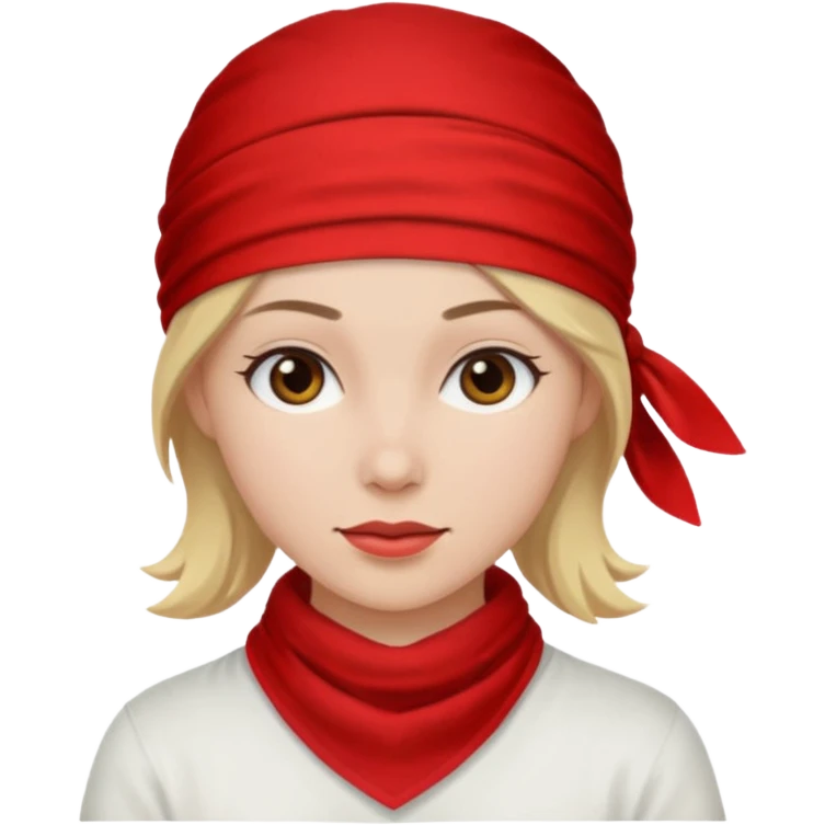 woman with wearing red bandana emoji