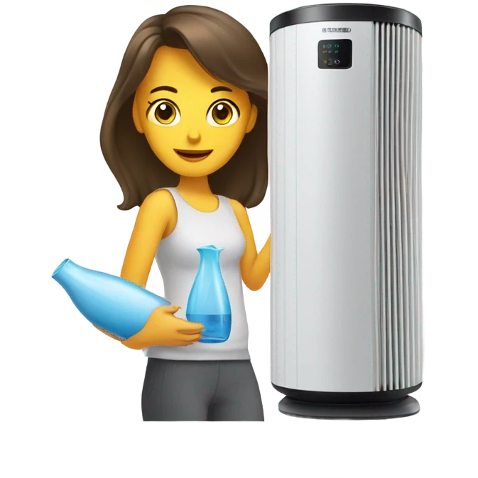 A lady setting up an air purifier emoji