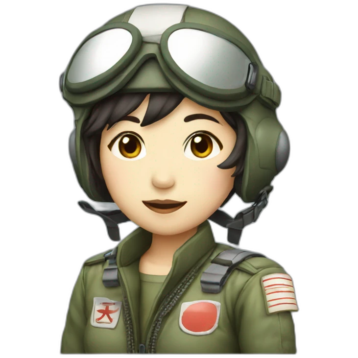 Female Japanese fighter pilot emoji