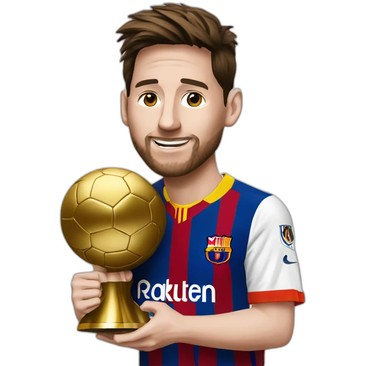 Messi avec le ballon d'or emoji