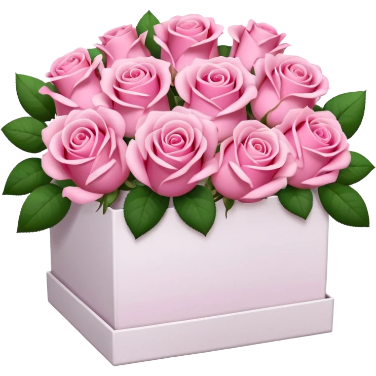 bouquet of pink 30 roses in a white box emoji