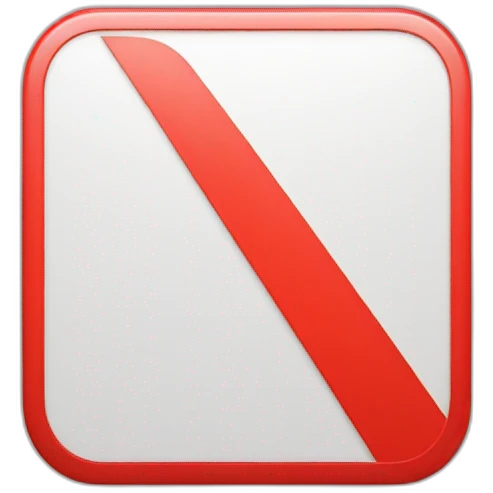 Makes a red rectangle with rounded edges and which has a white triangle in the center leaning at 90 degrees emoji