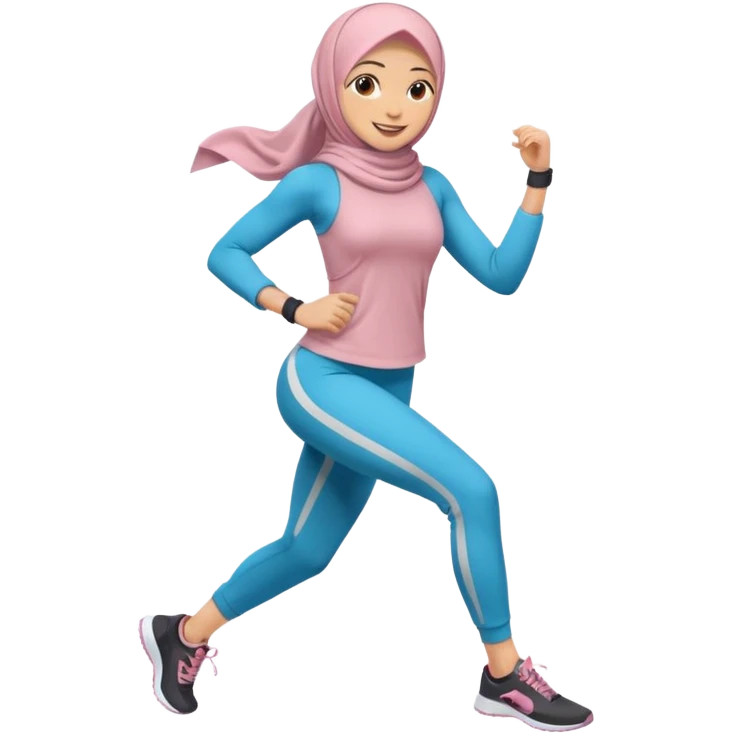 High resolution full body of a girl wearing a hijab and is a fitness trainer emoji