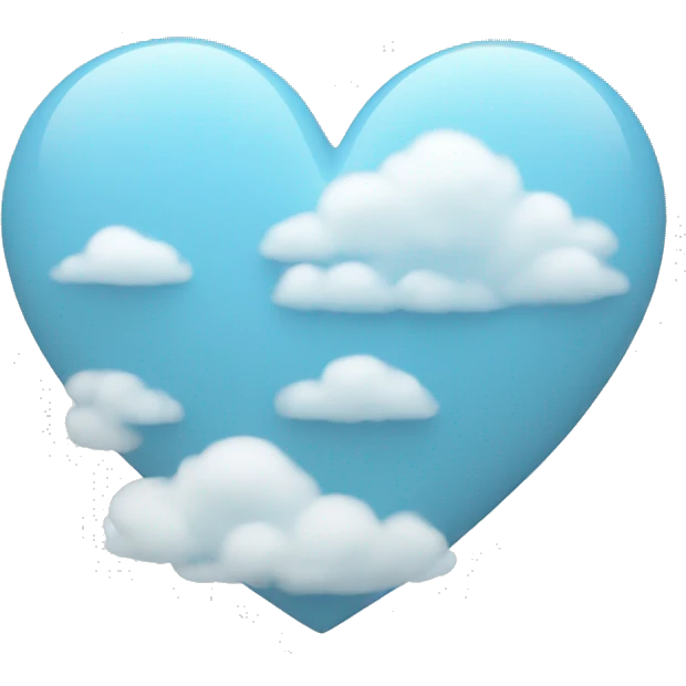 light blue heart + cloud emoji