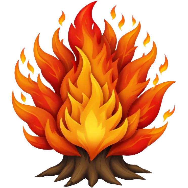 Bush engulfed in orange and red flames emoji