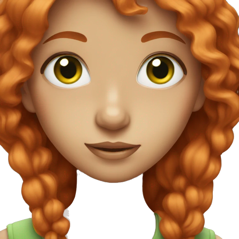 Girl with red hair and green eyes emoji