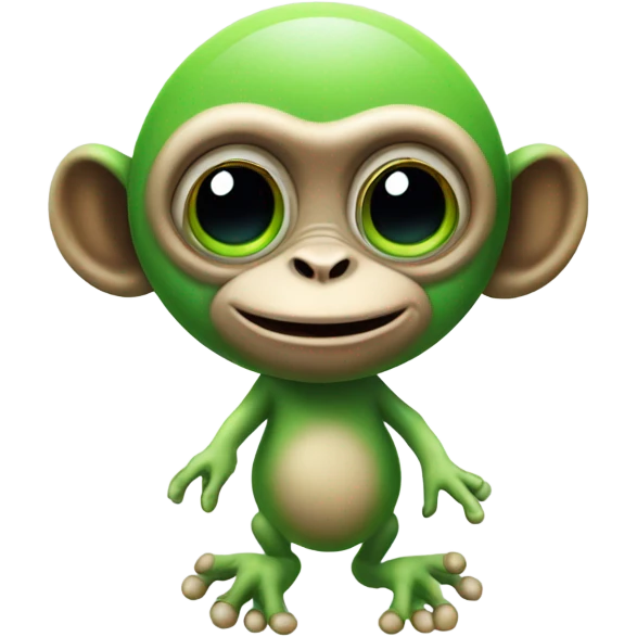 Monkey with alien  emoji