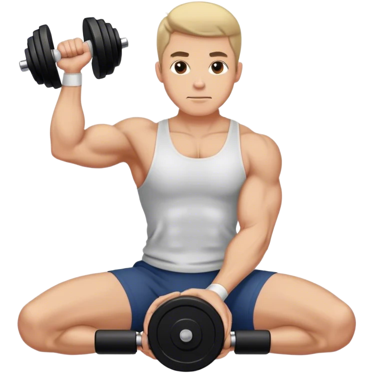 man seated weighted wrist curl emoji