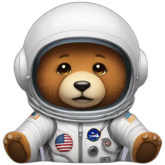astronaut but in a plush bear position (sit) emoji