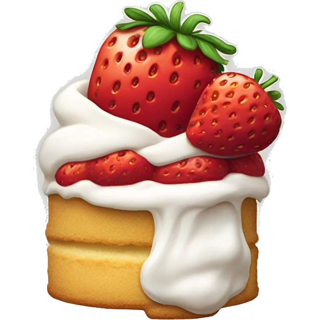 Strawberry shortcake dessert with buttermilk biscuit no face cartoon   emoji