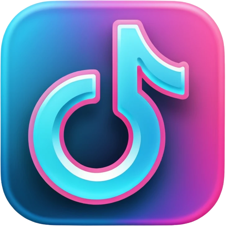 glowy tiktok logo with clear background emoji