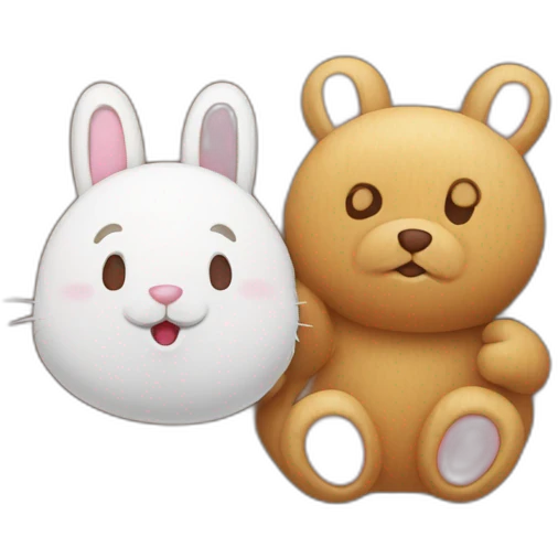Rabbit bunny enjoyiny bear wood emoji